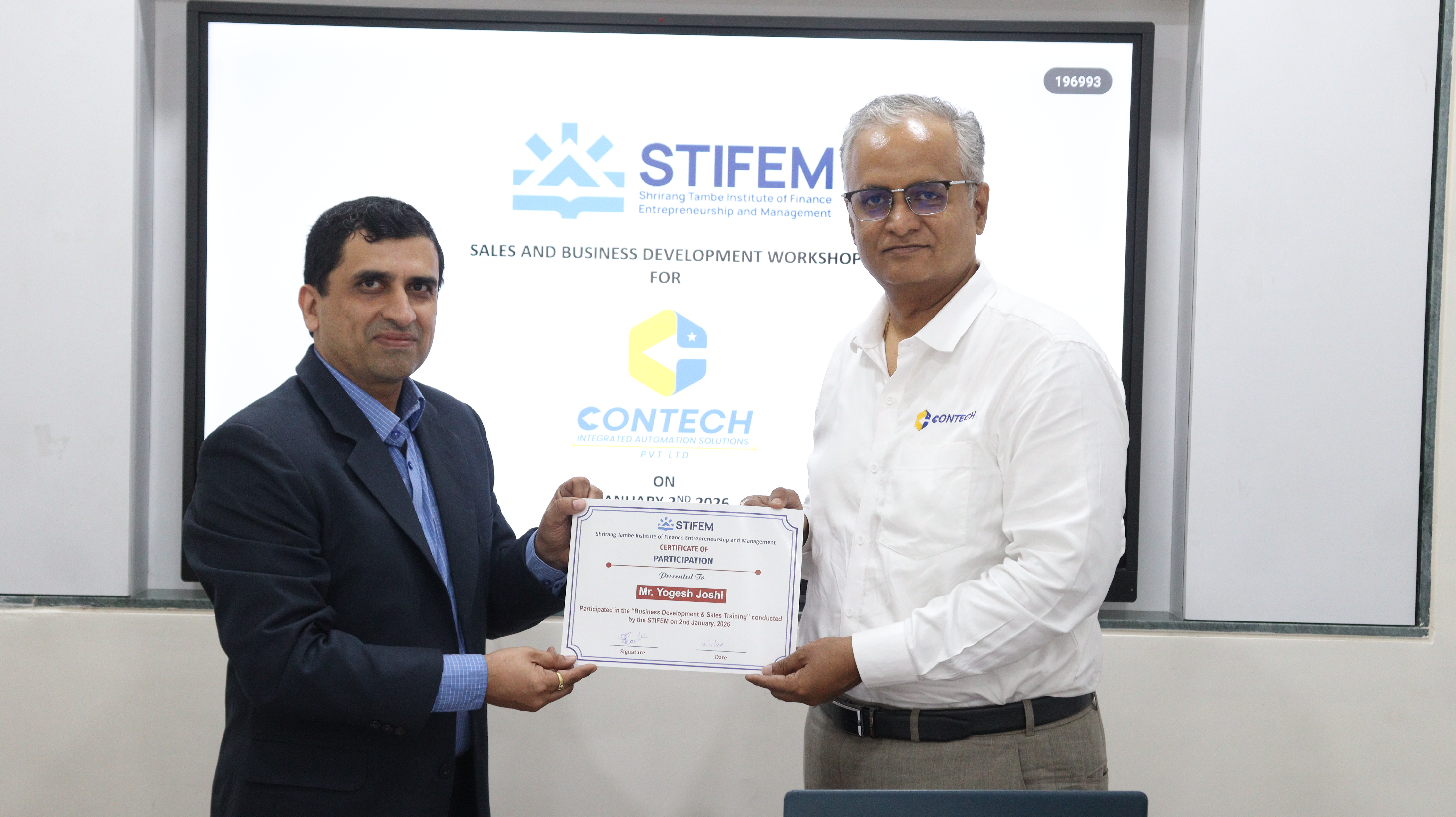 Certificate presentation