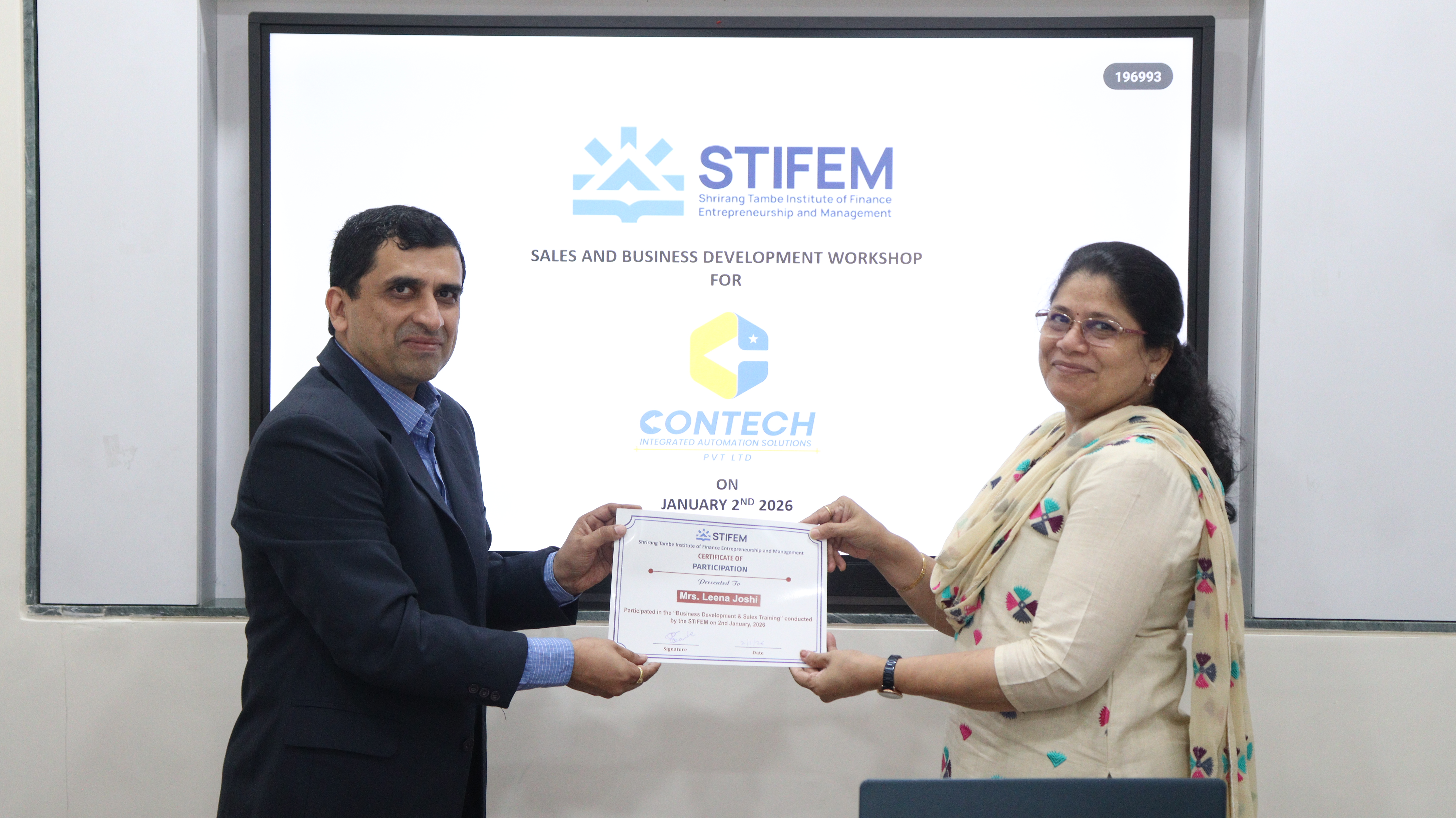 Certificate presentation