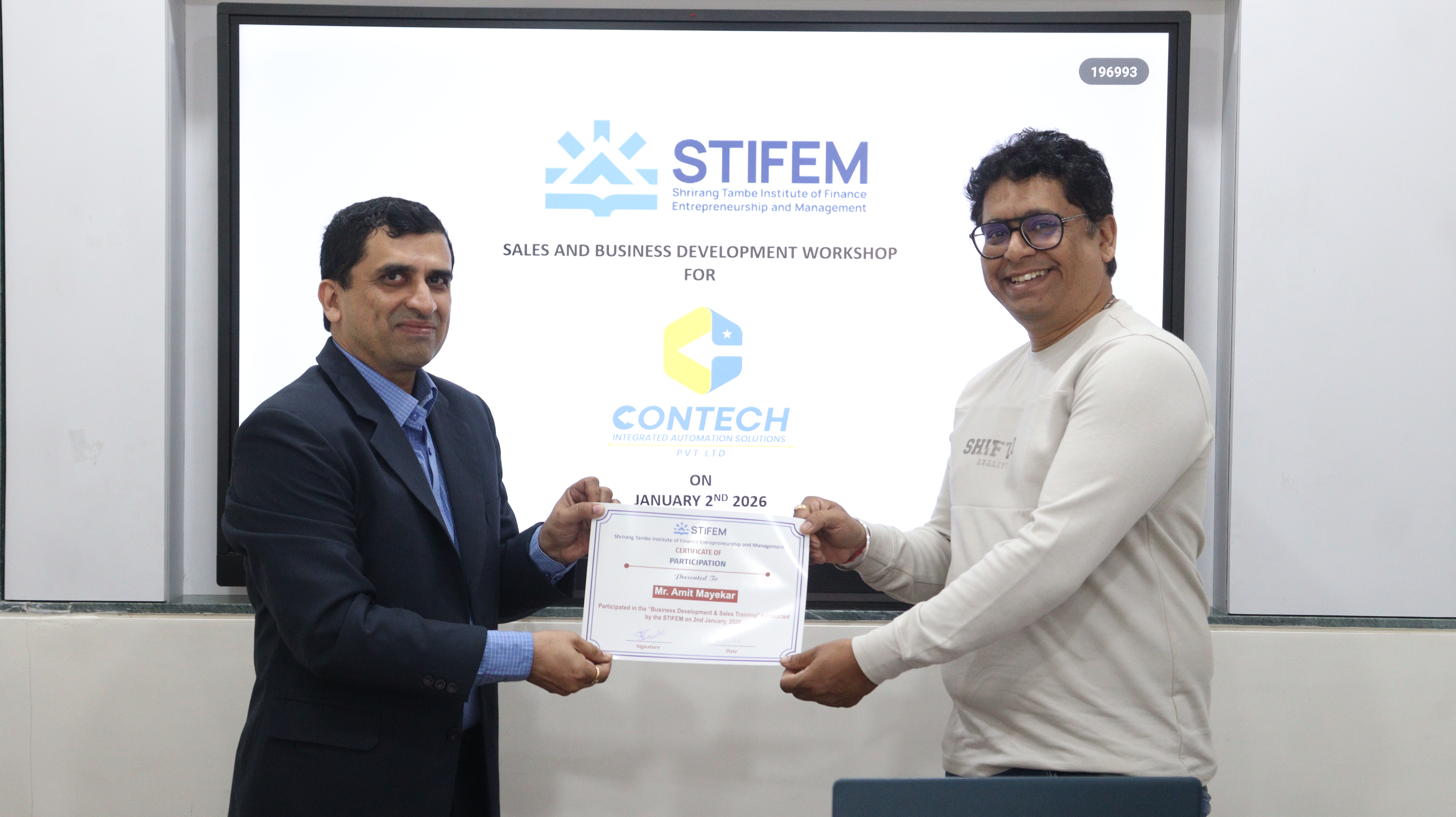 Certificate presentation