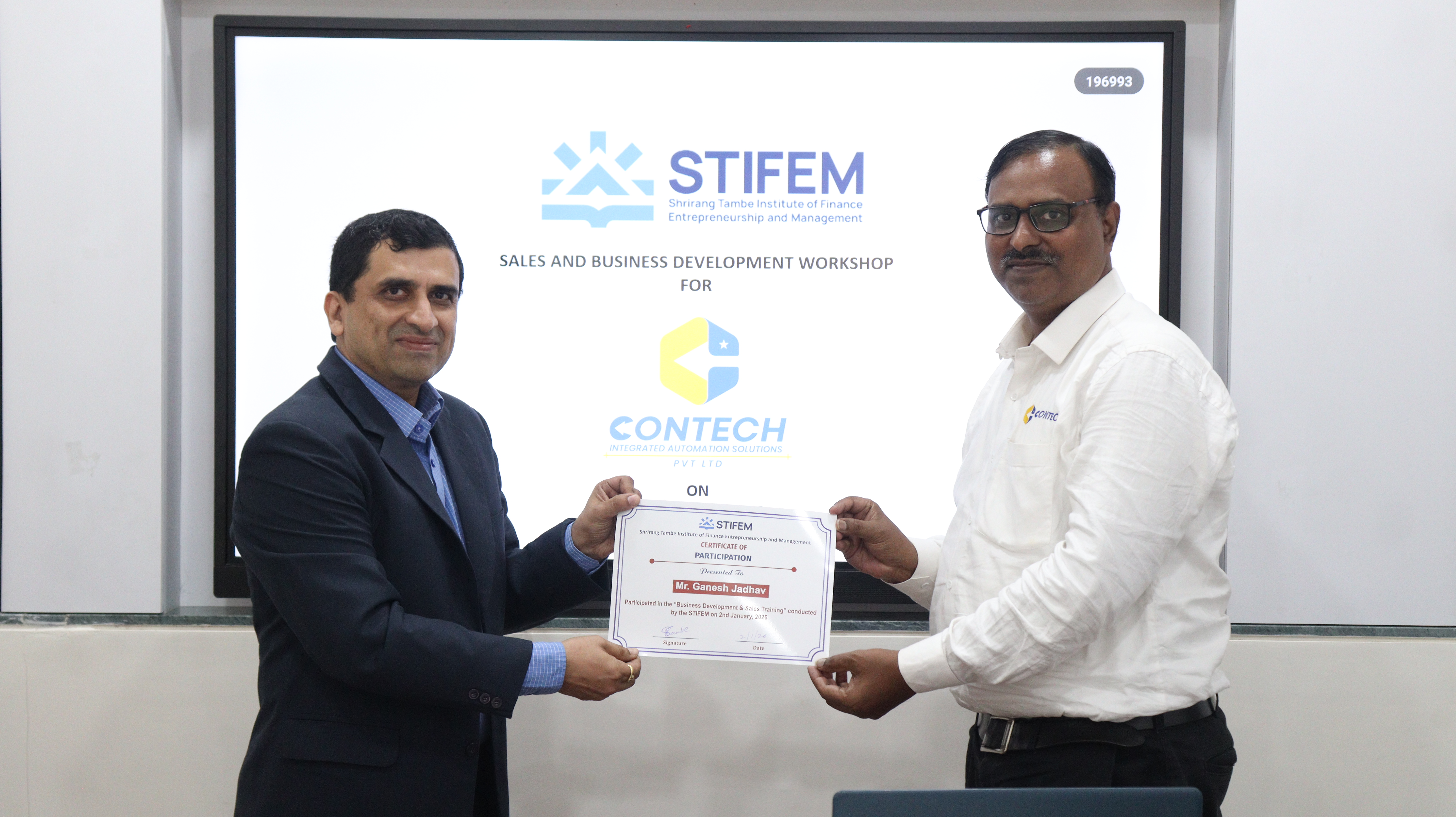 Certificate presentation